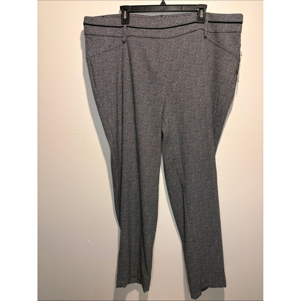 Zac & Rachel Woman NWT Black White Chevron Print Straight Leg Dress Pants 22W